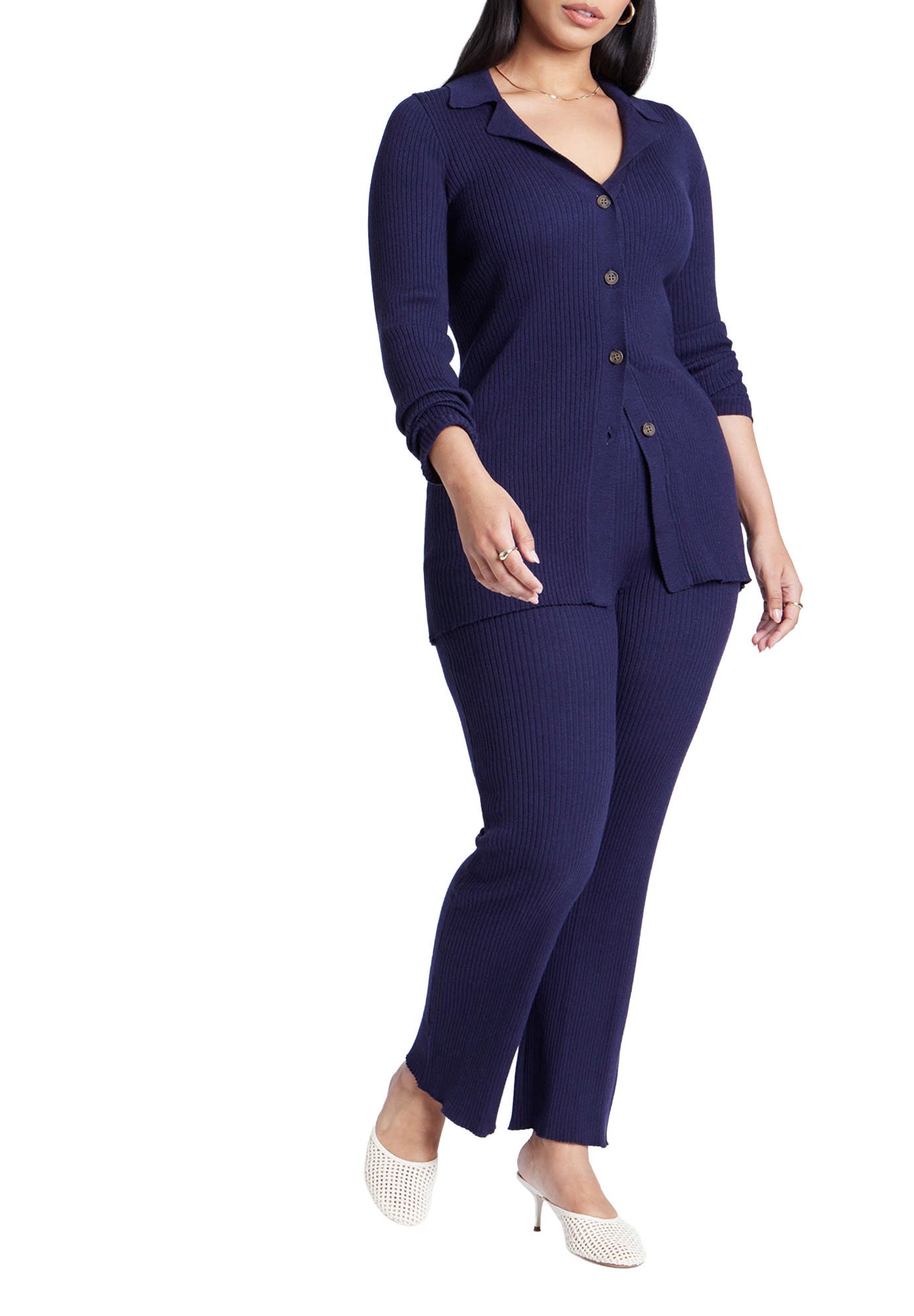 Ribbed Sweater Pull On Pant