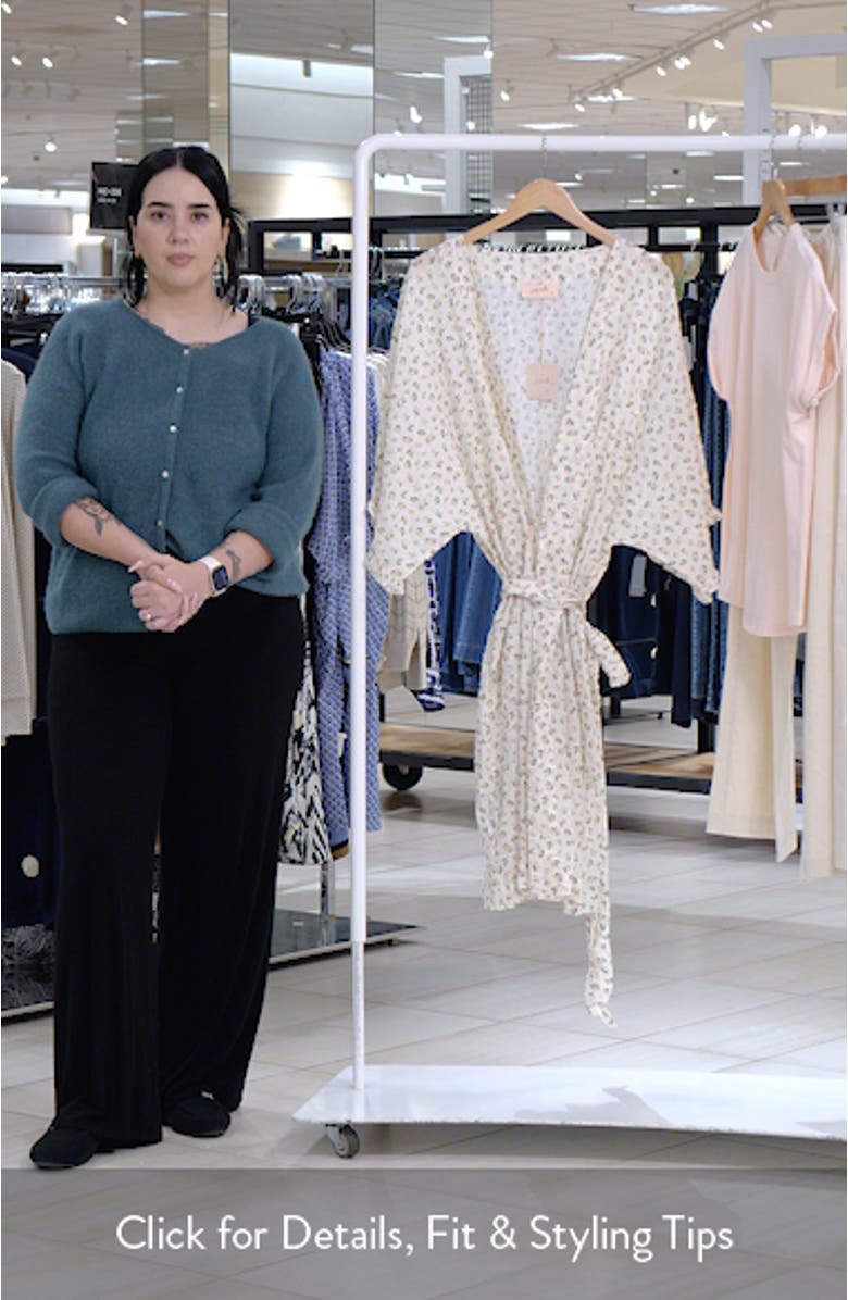 Floral Swiss Dot Cotton Robe, sales video thumbnail