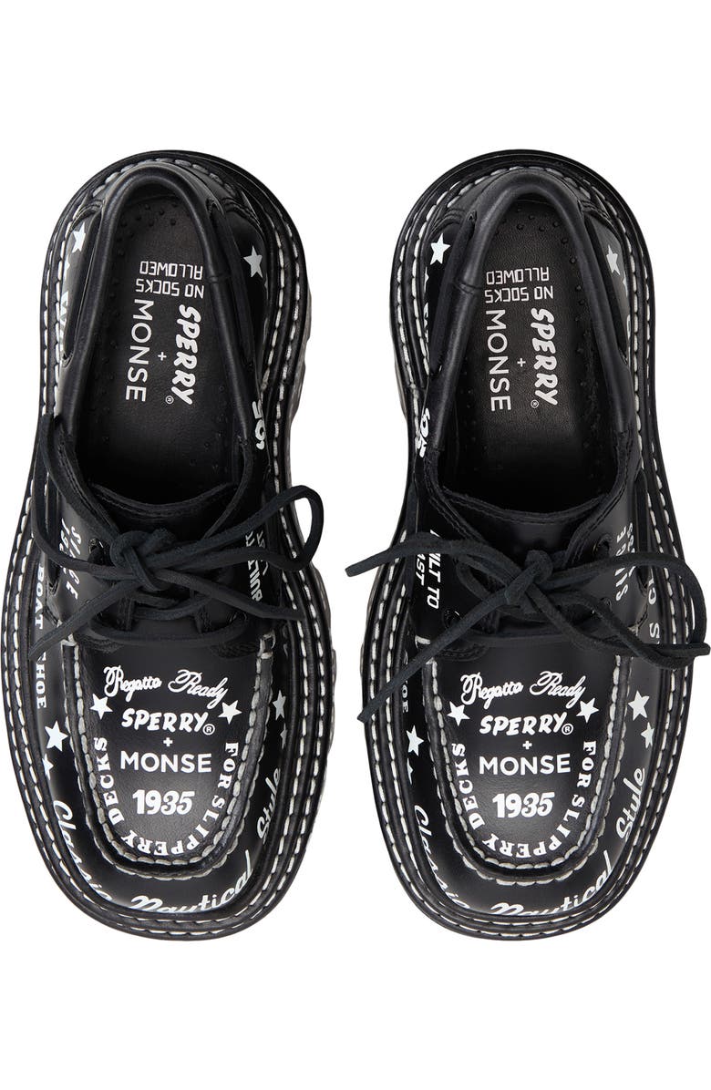Sperry x MONSE Authentic Original 2-Eye Lug Boat Shoe, Alternate, color, Black Graphic