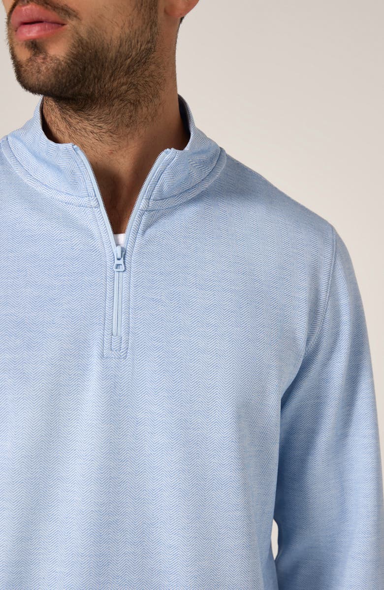 7 Diamonds Ember Herringbone Quarter Zip Sweatshirt, Alternate, color, Light Blue