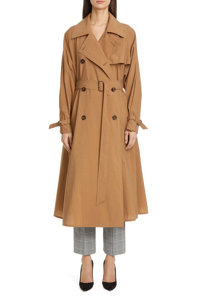 Falster Flared Trench Coat, Main, color, TOBACCO