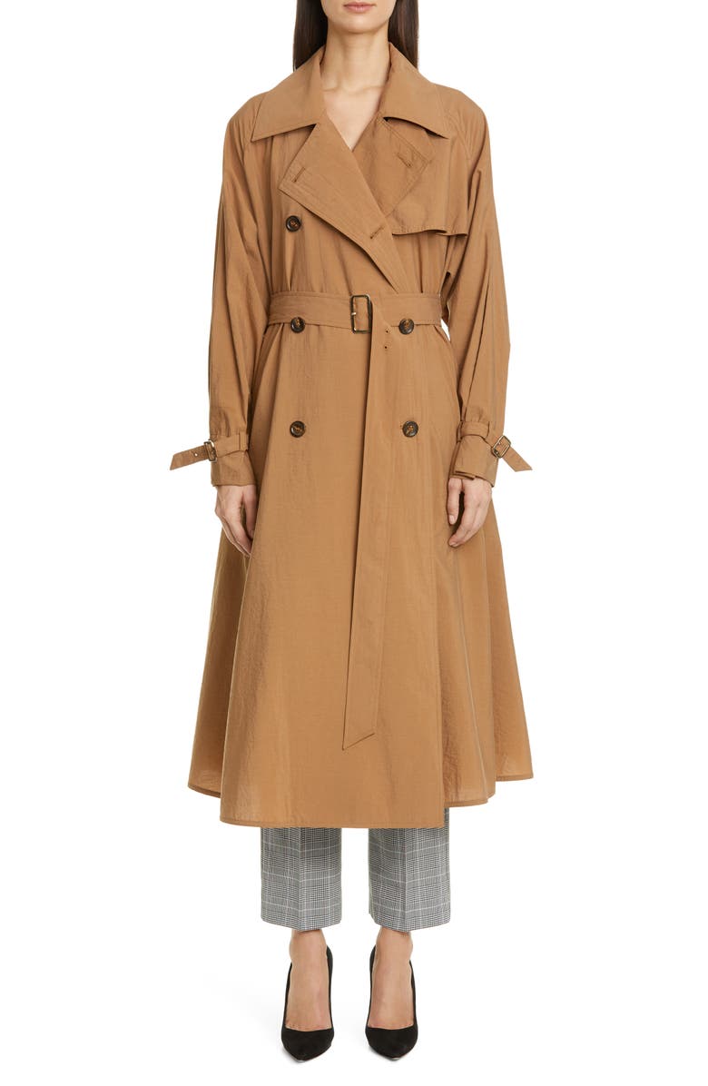Max Mara Falster Flared Trench Coat, Main, color, 