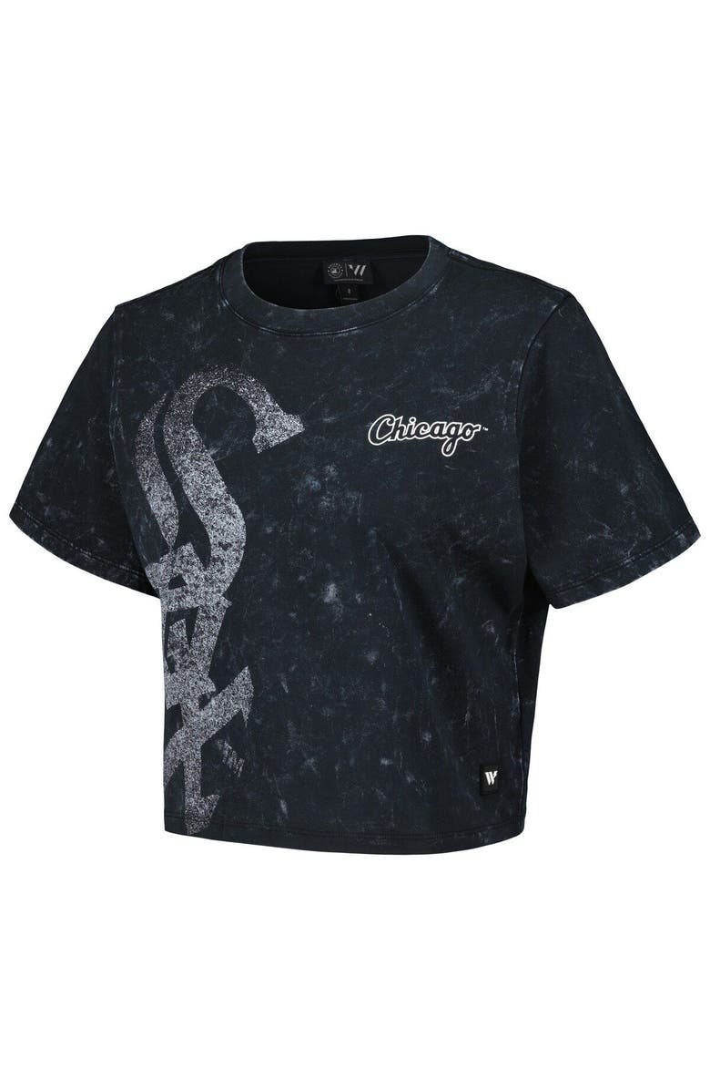 THE WILD COLLECTIVE Women's The Wild Collective Black Chicago White Sox Cropped T-Shirt, Alternate, color, 