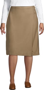 Lands' End Plus Solid A-line Skirt Below the Knee