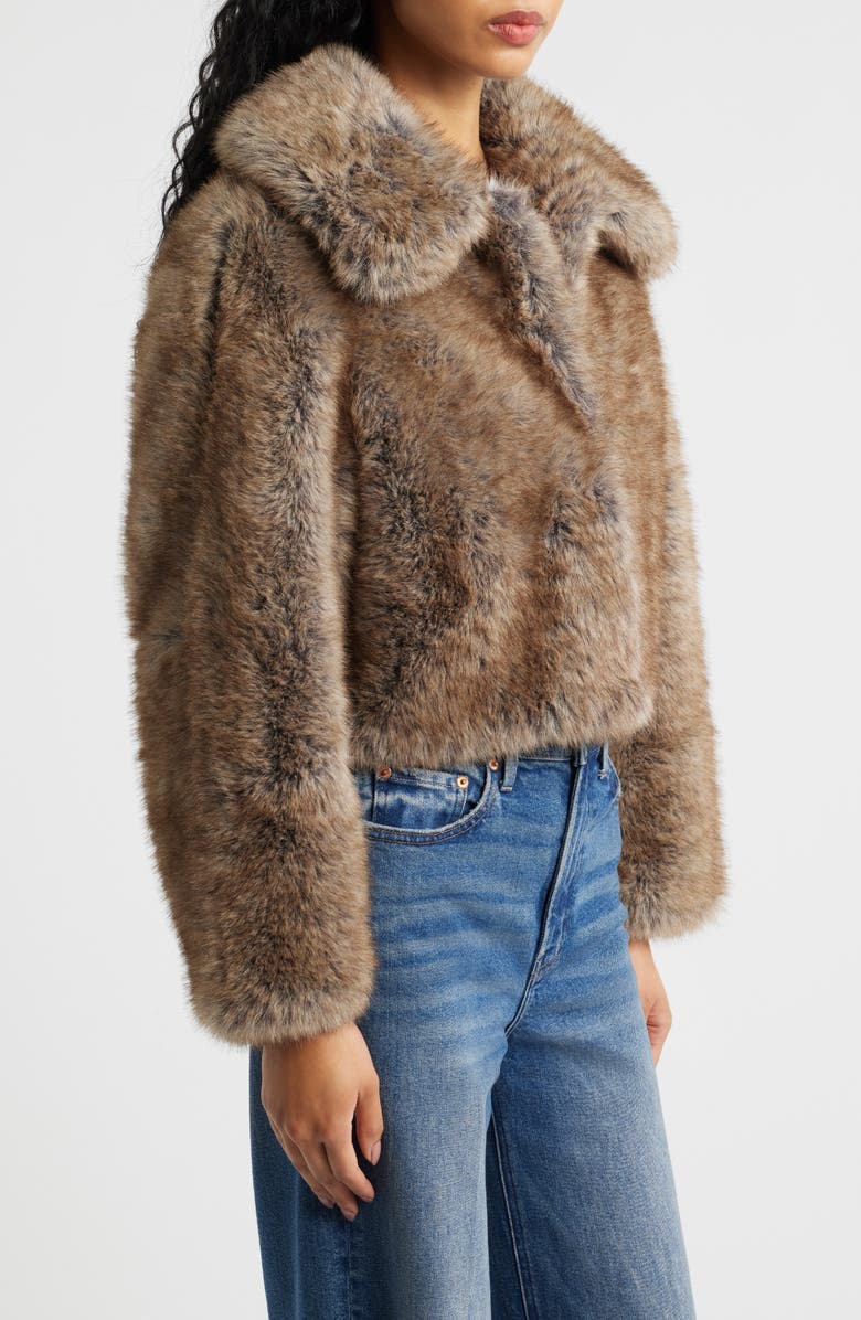 MANGO Bola Faux Fur Jacket, Alternate, color, Beige
