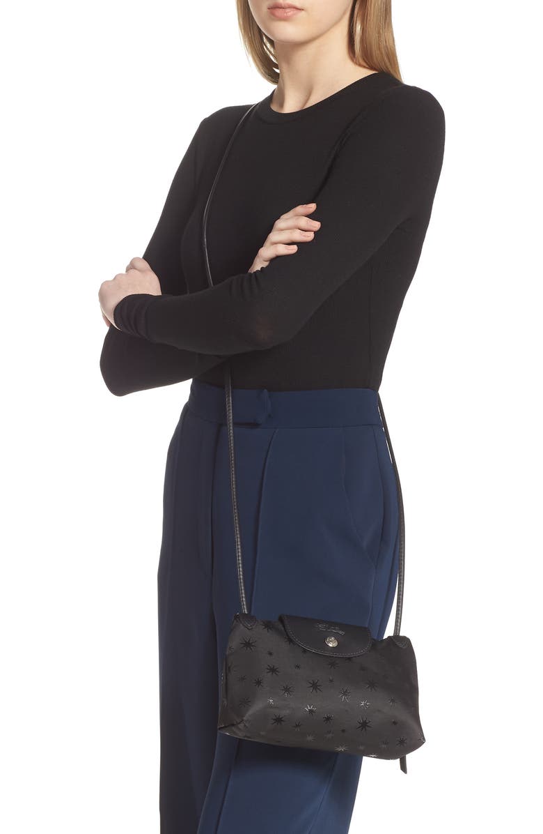 Longchamp Mini Le Pliage Étoiles Jacquard Canvas Crossbody Bag, Alternate, color,