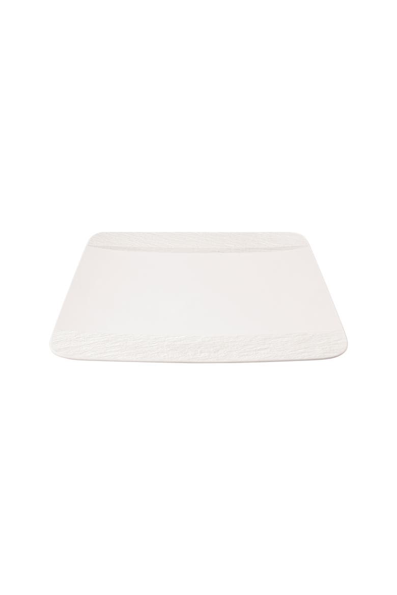 Manufacture Rock blanc Square Dinner Plate, Alternate, color, white