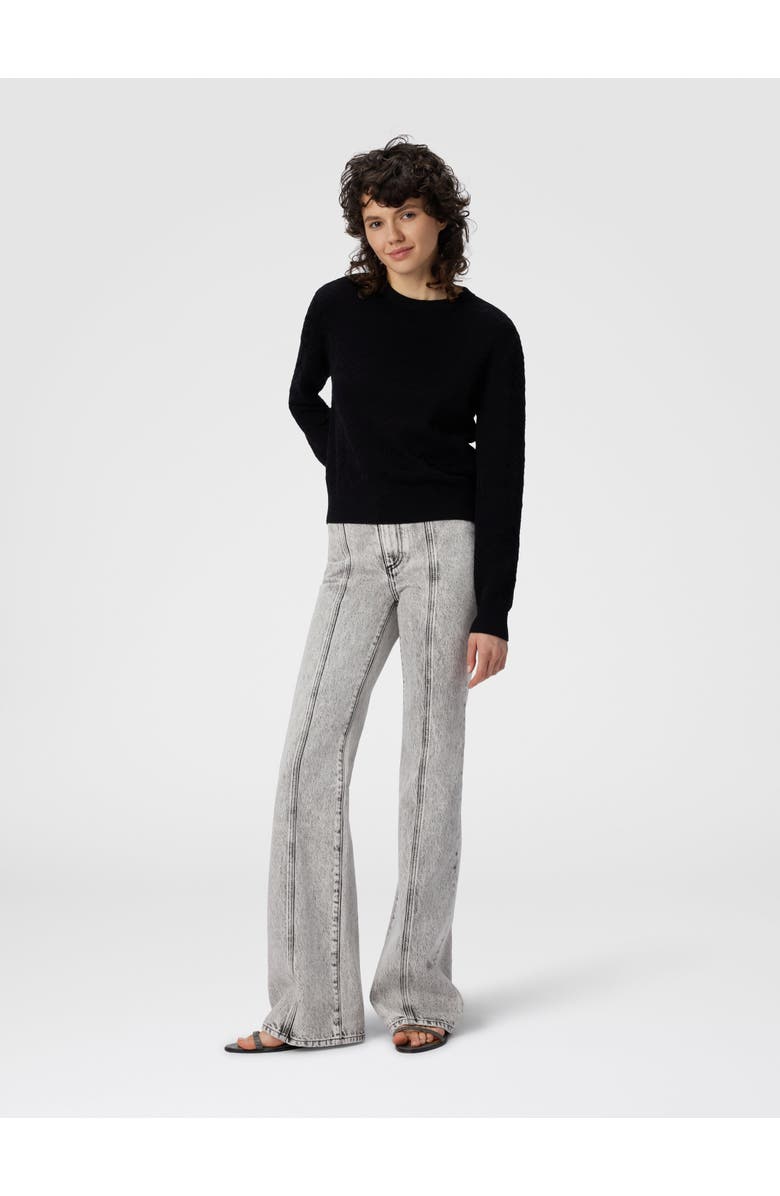 Missoni Crew Neck Sweater With Chevron Pattern, Alternate, color, Black