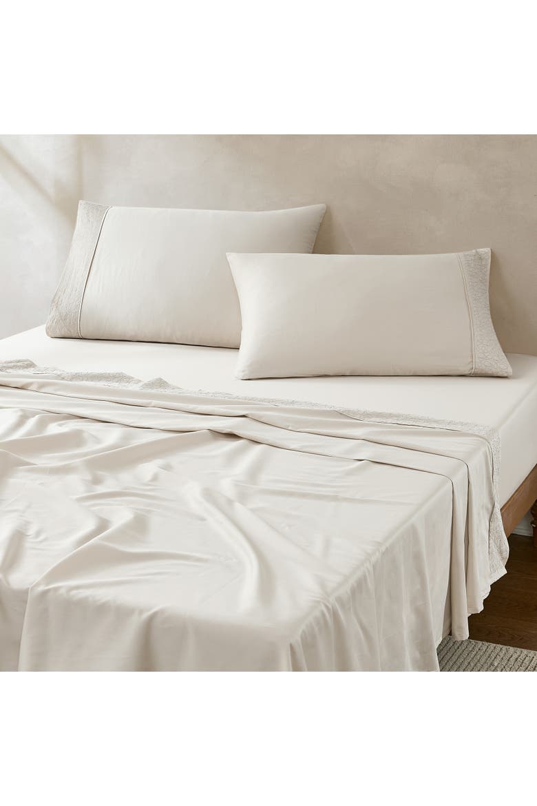 Path Cotton Sheet Set, Alternate, color, Cream