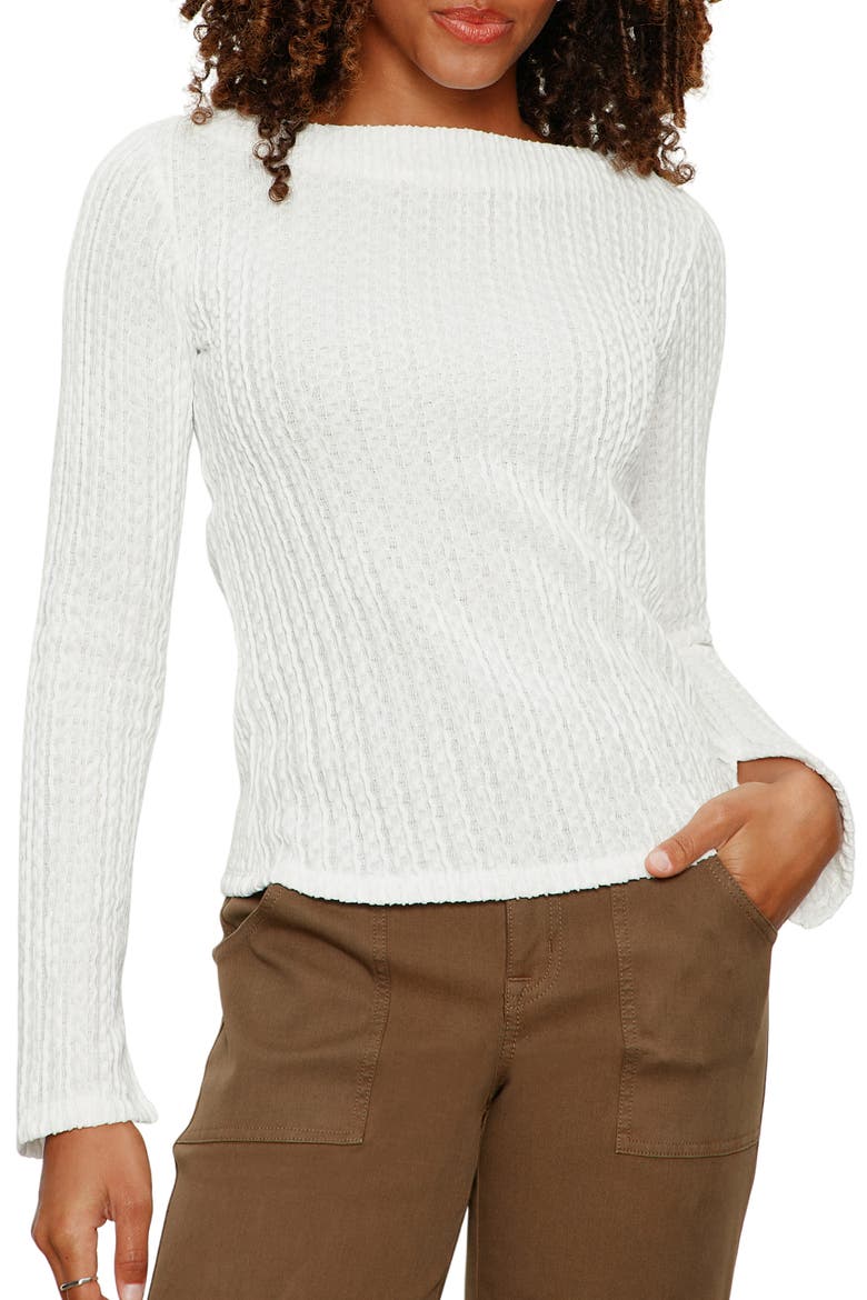 Boat Neck Rib Top, Alternate, color, CHALK WHITE