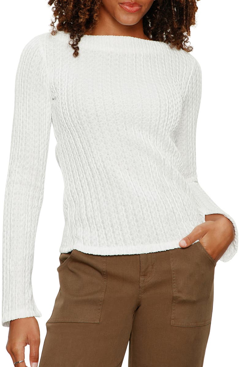 Sanctuary Boat Neck Rib Top, Alternate, color, Chalk White