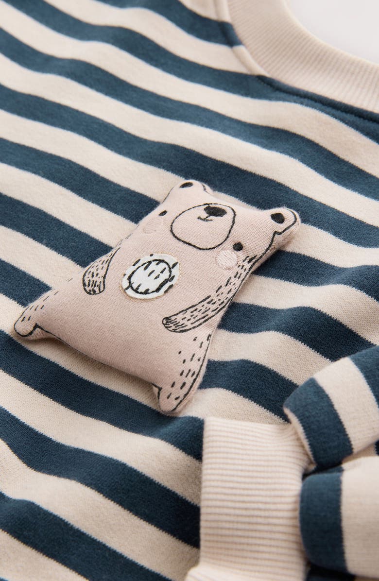 NEXT Kids' Stripe Colorblock Long Sleeve Sweatshirt Dress, Alternate, color, Blue