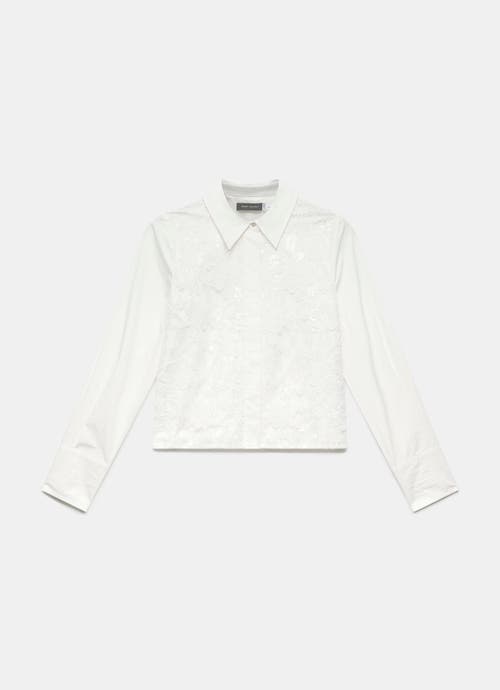 Mint Velvet Sequin Lace Cotton Shirt In Black
