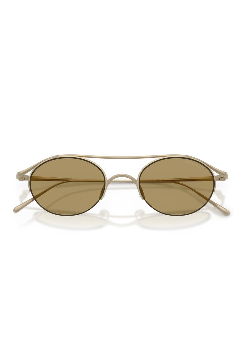 49mm Oval Sunglasses, Alternate, color, MATTE BRUSHED GOLD / GREEN