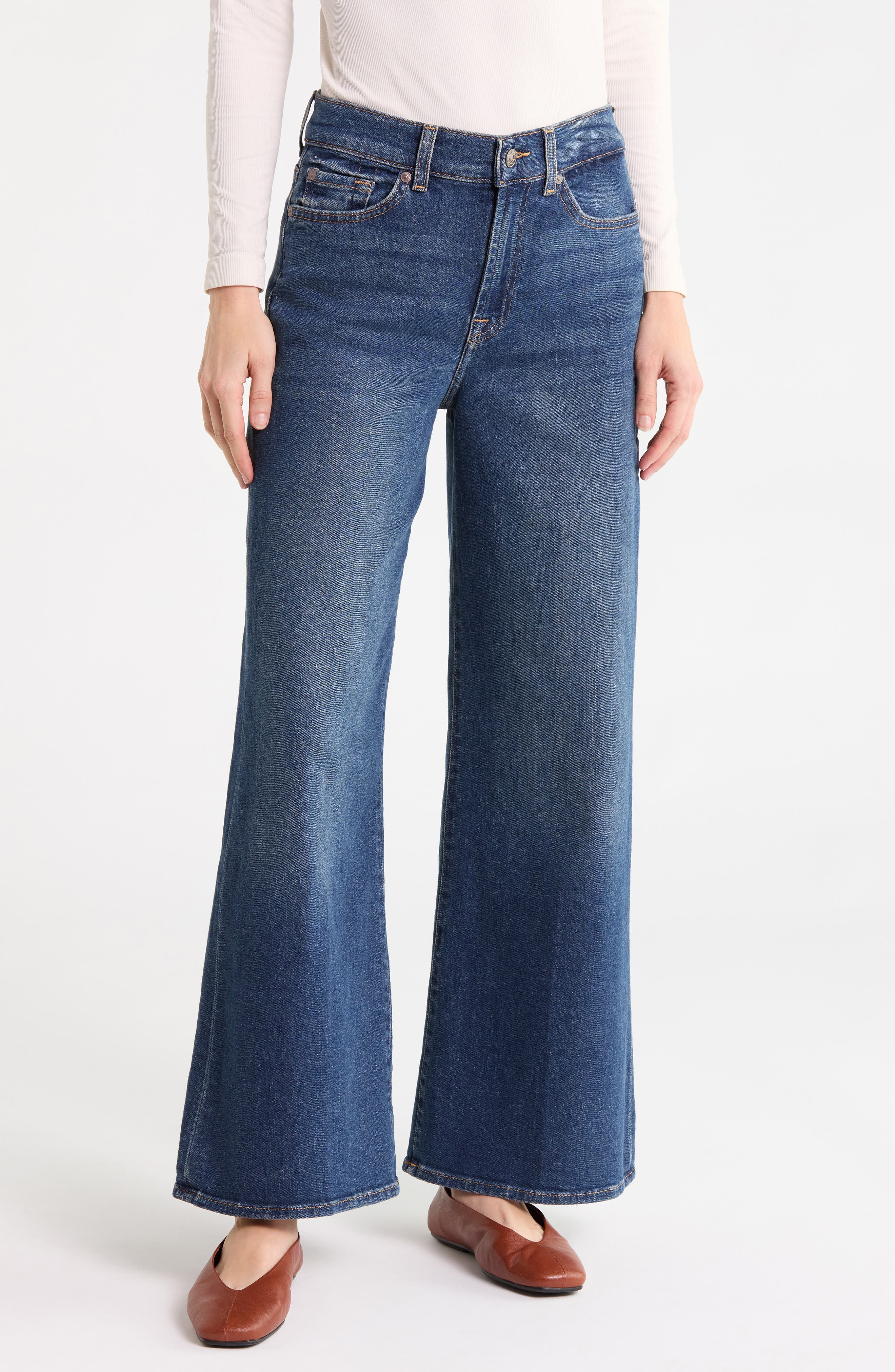 Lotta High Waist Ankle Wide Leg Jeans
