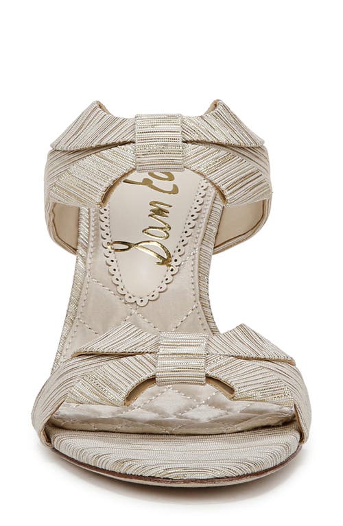 Sam Edelman Jasmine Double Strap Heel Mule Soft Gold Plisse Metallic In Soft Gold