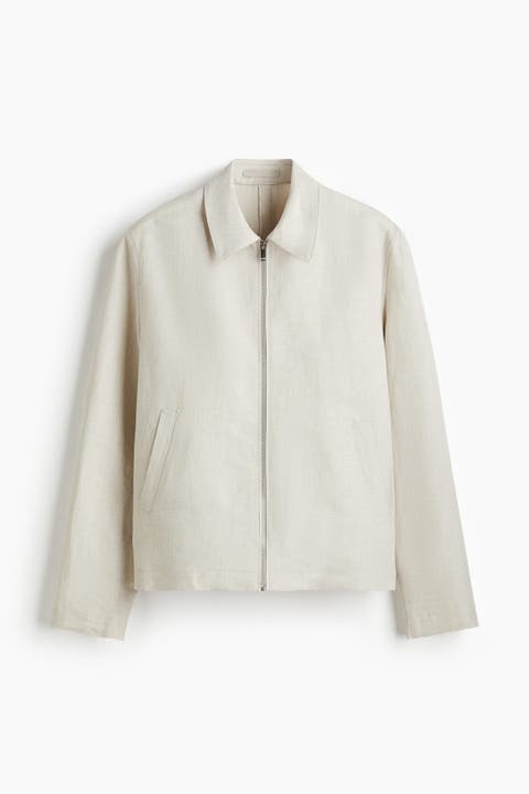 Regular Fit Linen-blend Jacket