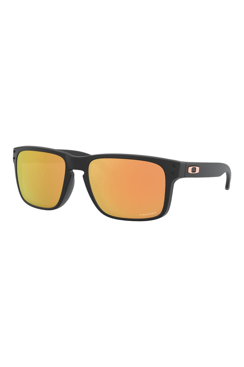 56mm Prizm™ Square Sunglasses, Alternate, color, RUBBER BLACK