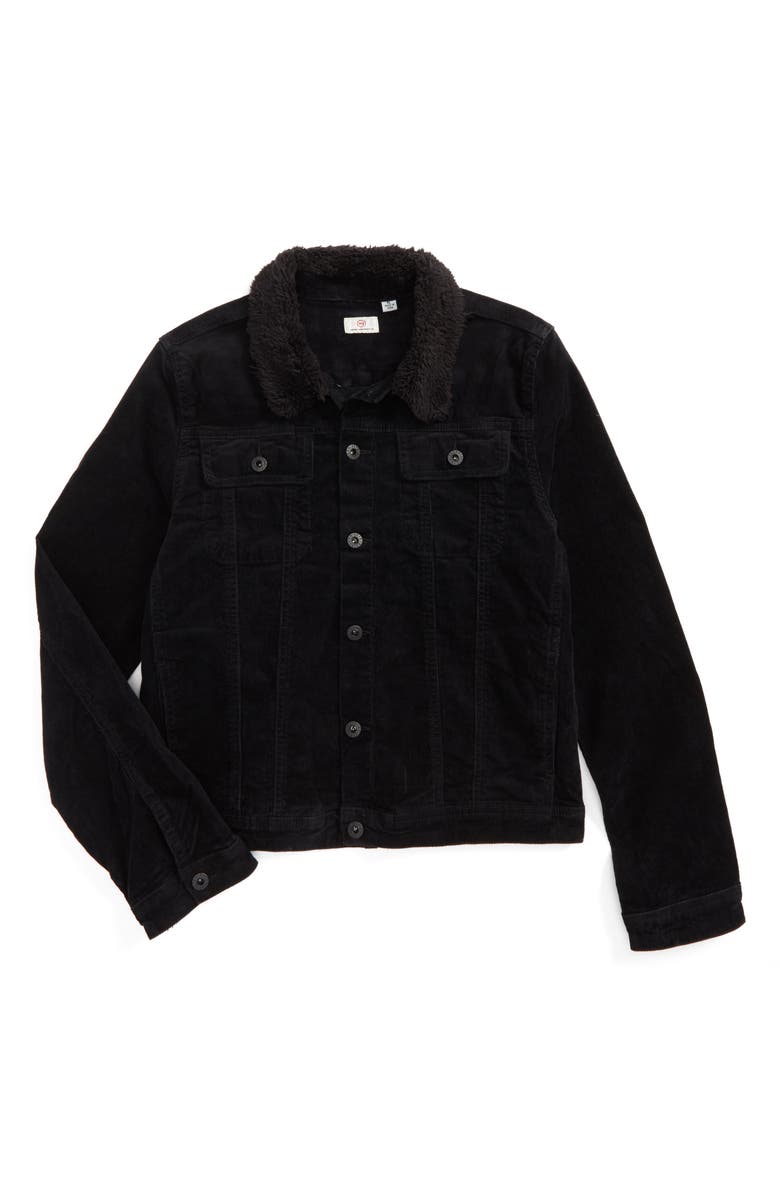 ag adriano goldschmied kids ag adriano goldschmied Brody Plush Collar Corduroy Jacket Collar, Main, color,