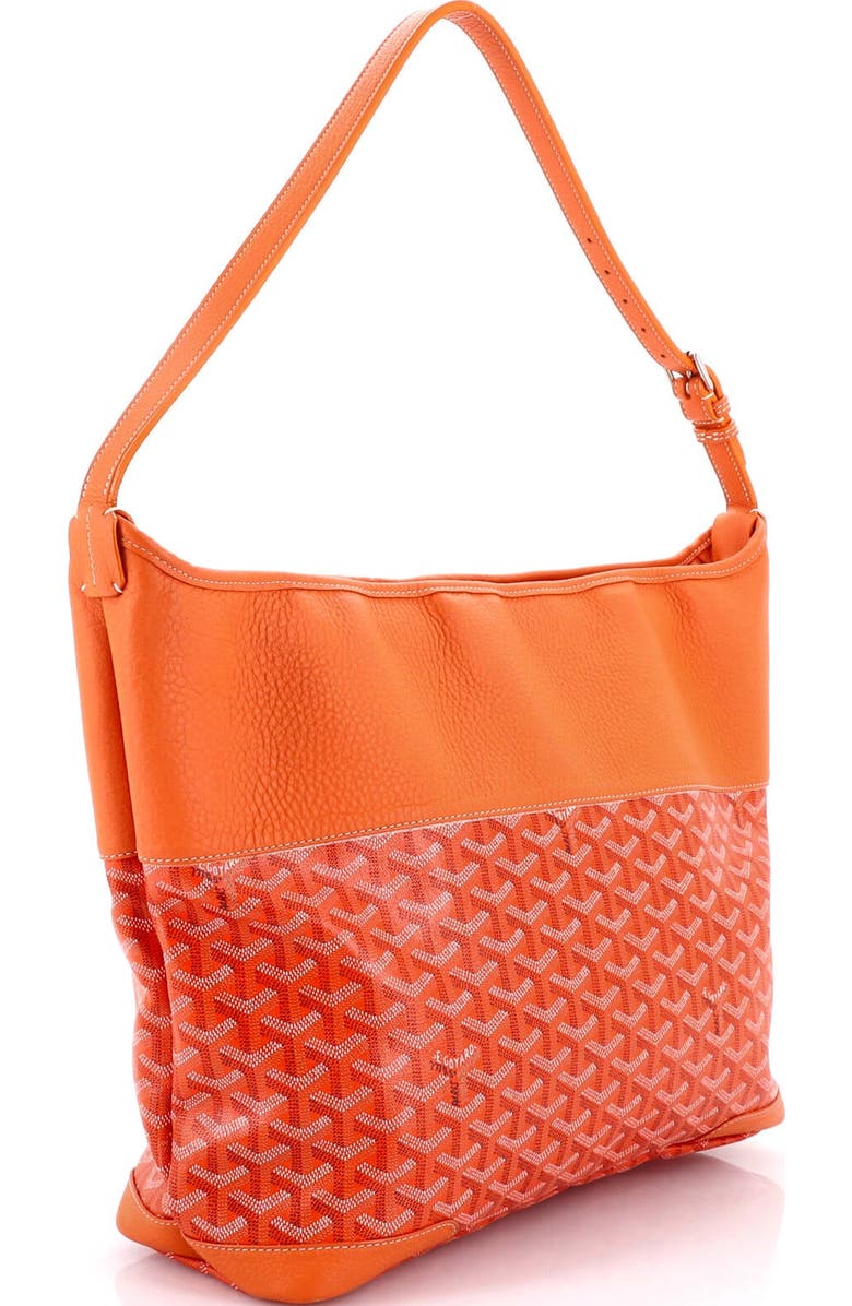Pre-Owned Goyard Grenadine Hobo Coated Canvas with Leather, Alternate, color, Orange