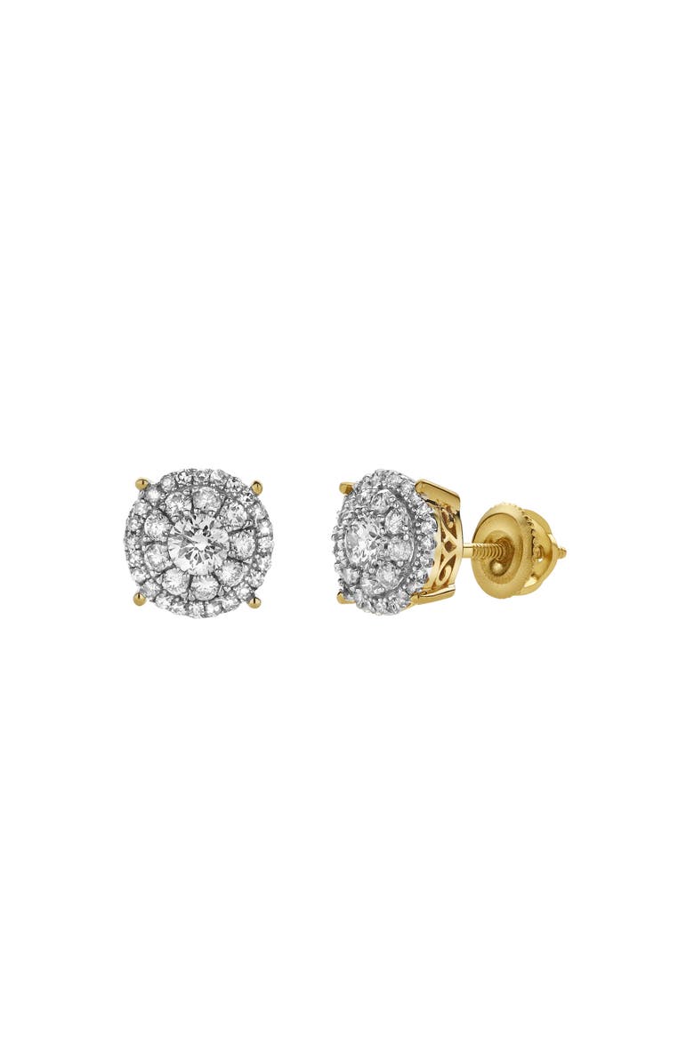 LuvMyJewelry Velithra 10K Yellow Gold Cluster Diamond Unisex Earrings - 0.51 Cts, Alternate, color, 10K Yellow Gold