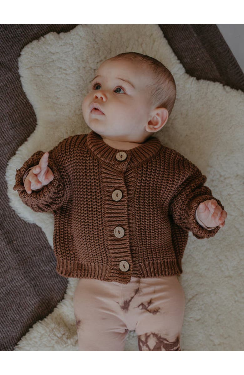 The Simple Folk The Chunky Cardigan, Alternate, color, Rust