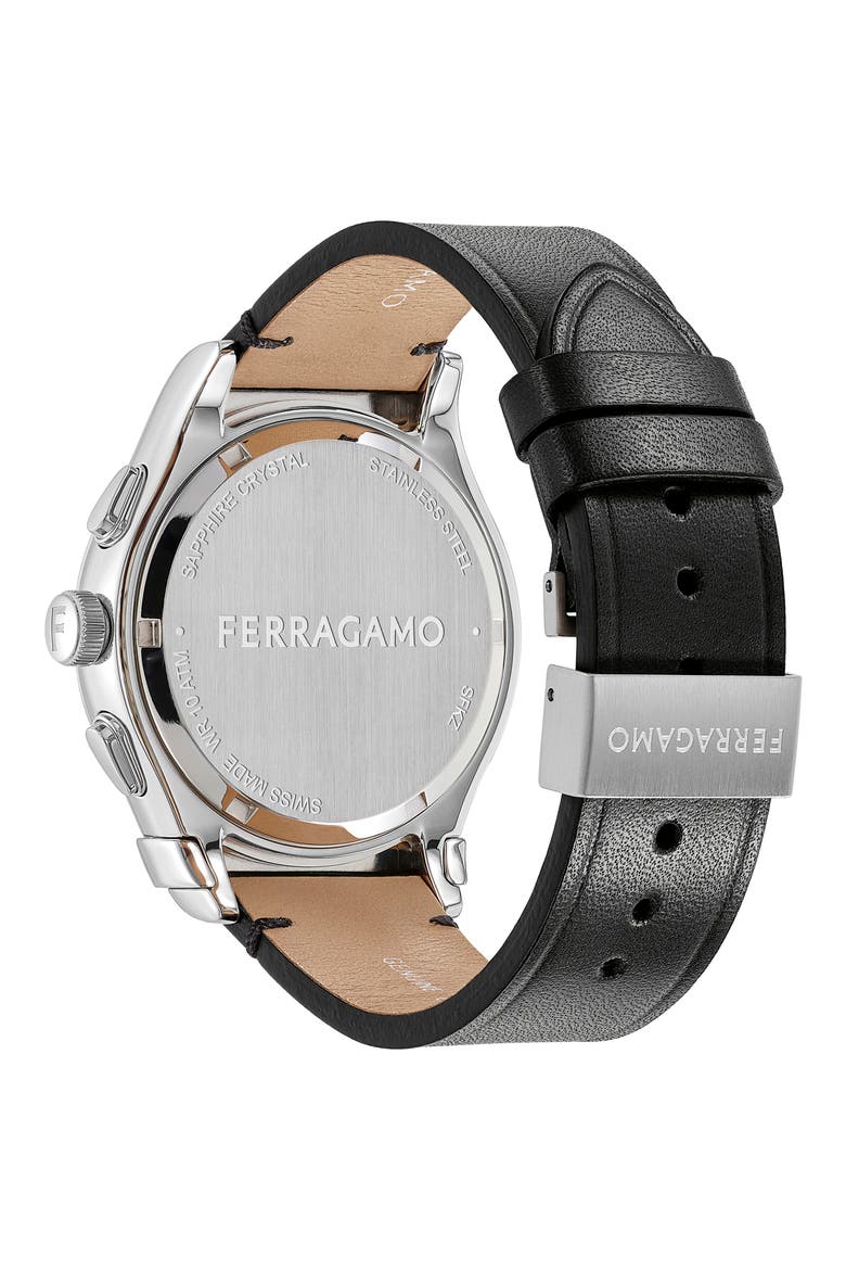 1927 Chronograph Leather Strap Watch, 42mm, Alternate, color, STAINLESS STEEL