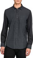 W.R.K Reworked Slim Fit Black Diamond Print Cotton Button-Up Shirt