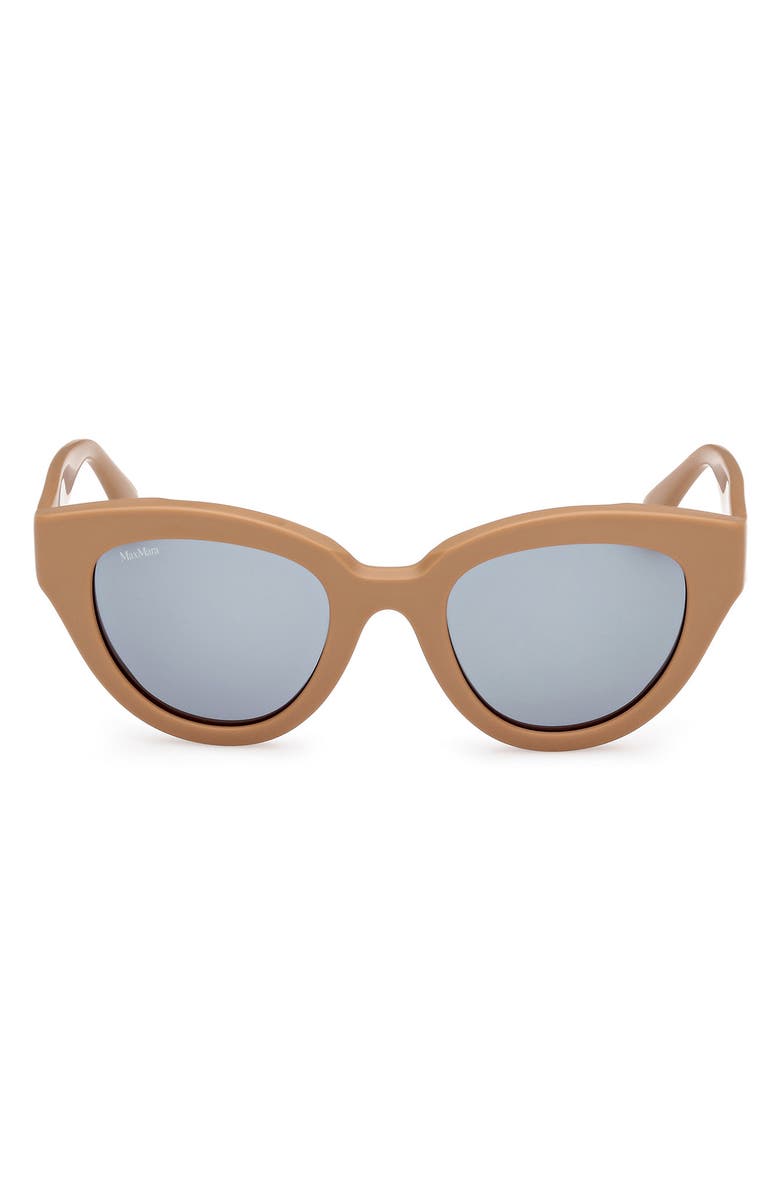 Max Mara Glimpse 50mm Polarized Cat Eye Sunglasses, Main, color, Matte Camel / Green Lenses
