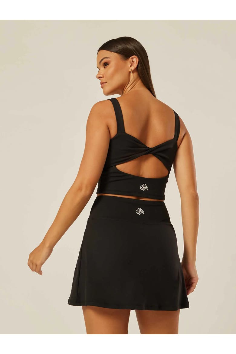 Stretch Scoop Neck Twist-Back Vest, Alternate, color, Black