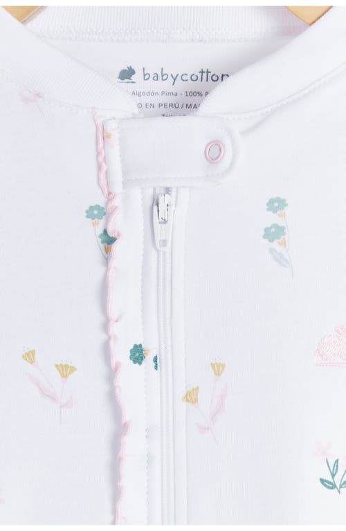 Shop Babycottons Mila Zip Footed Pajama In Pink