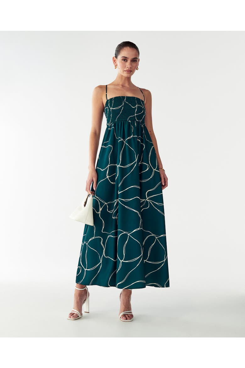 Acamar Maxi Dress, Main, color, Emerald Scribble