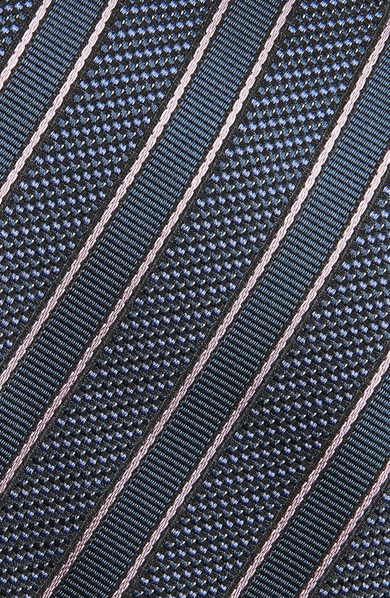 Brioni Stripe Jacquard Silk Tie, Alternate, color, Midnight Blue/ Old Ro