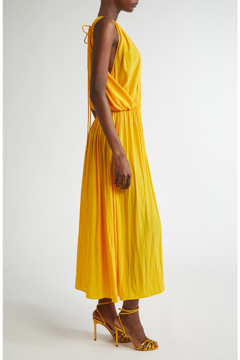 Meredith Pleated Sleeveless Dress, Alternate, color, MANGO