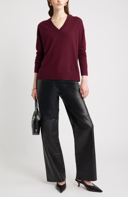 Nordstrom V-neck Cashmere Sweater In Burgundy