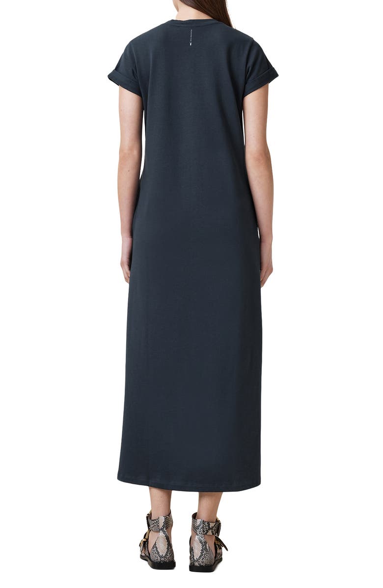 AllSaints Anna T-Shirt Maxi Dress, Alternate, color, Black Oyster Blue