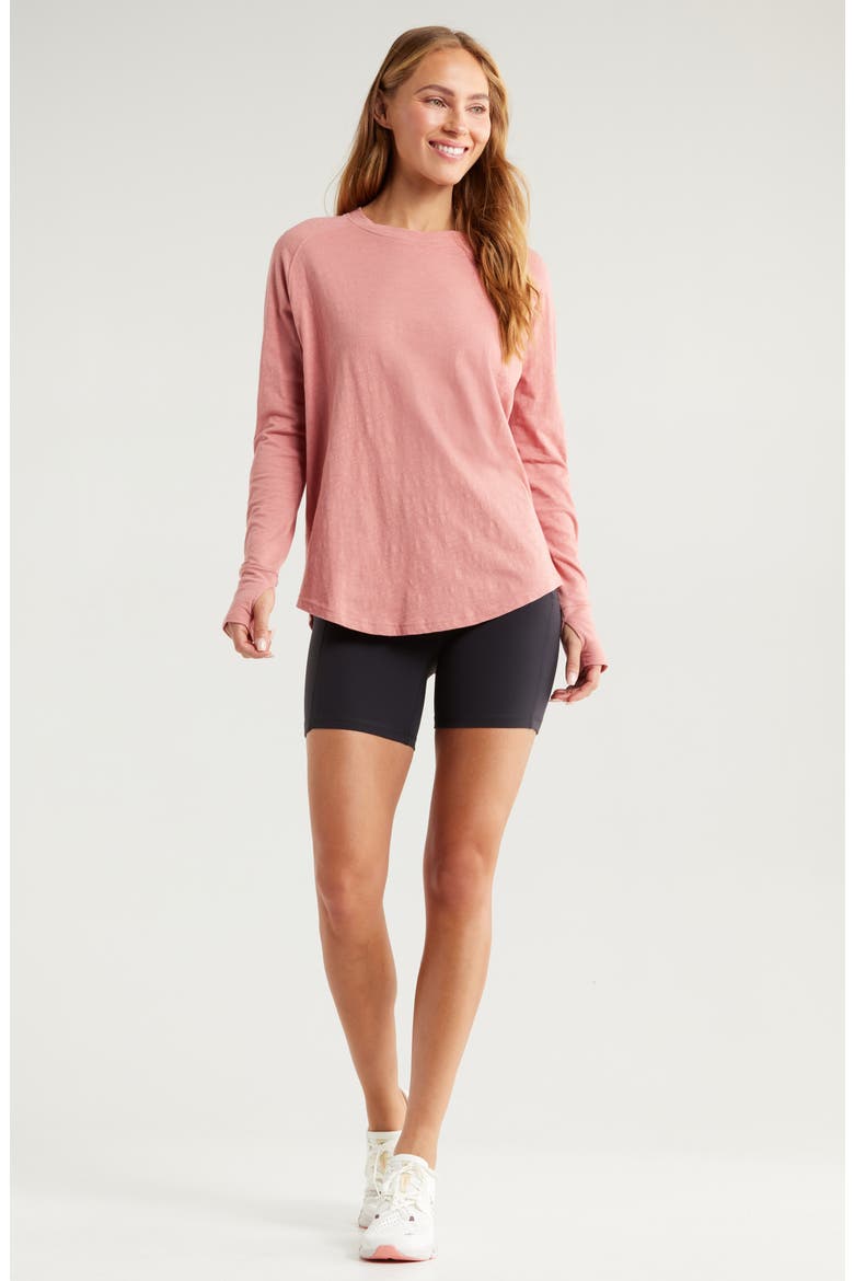 Relaxed Washed 2.0 Long Sleeve Slub Tee, Alternate, color, PINK DESERT