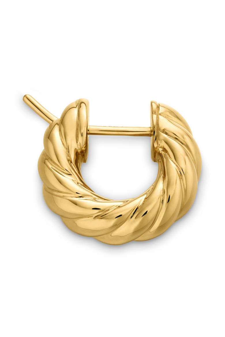 Sculpted Cable Hoop Earrings in 18K Yellow Gold, Alternate, color, 18K YELLOW GOLD