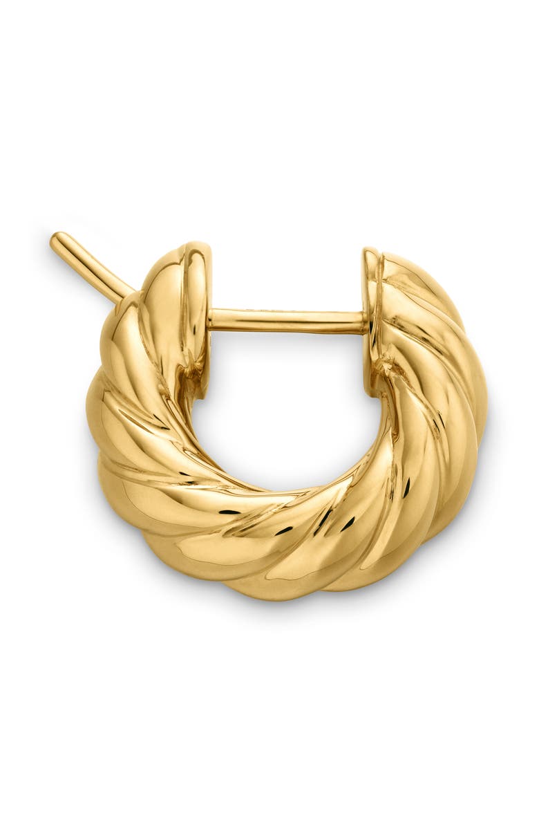 David Yurman Sculpted Cable Hoop Earrings in 18K Yellow Gold, Alternate, color, 18K Yellow Gold
