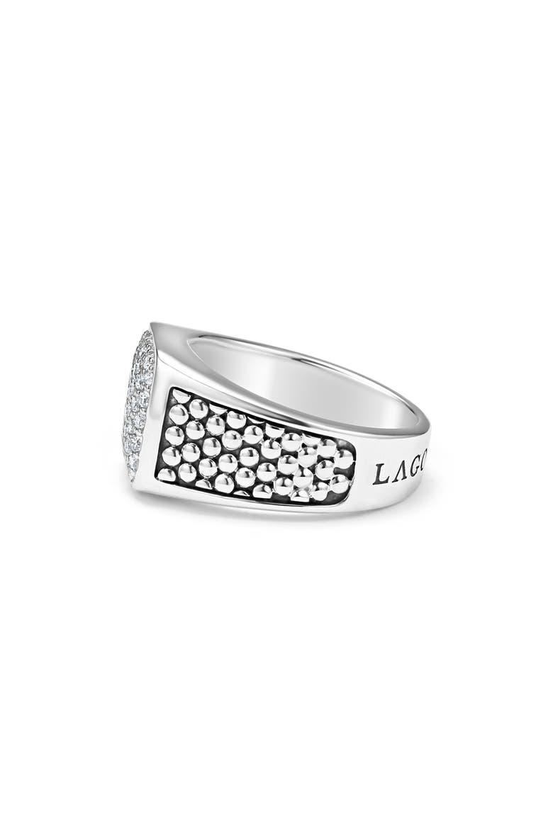 Anthem Pavé Diamond Signet Ring, Alternate, color, SILVER