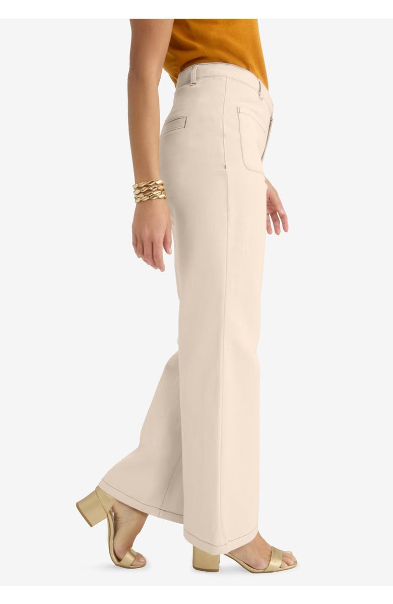 Jessica London Contrast Stitch Wide Leg Jean, Alternate, color, 