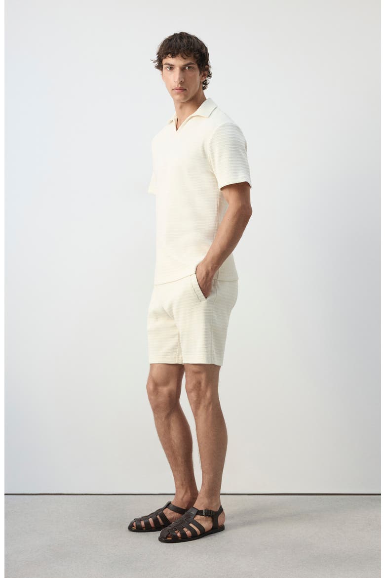 Rib Knit Shorts, Alternate, color, OFF WHITE