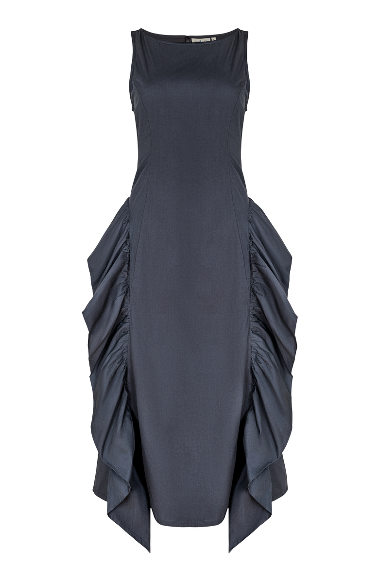 Untitled in Motion Palmetta Sculptural Side Ruffle Maxi Dress, Main, color, Black