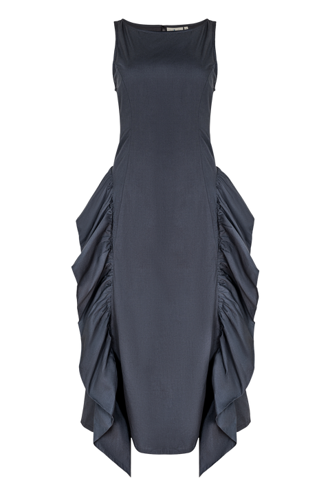 Palmetta Sculptural Side Ruffle Maxi Dress