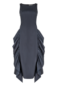 Untitled in Motion Palmetta Sculptural Side Ruffle Maxi Dress