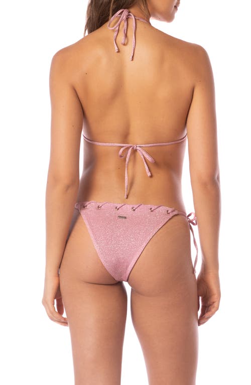 Maaji Carnival Lace-up Side Tie Bikini Bottoms In Pink
