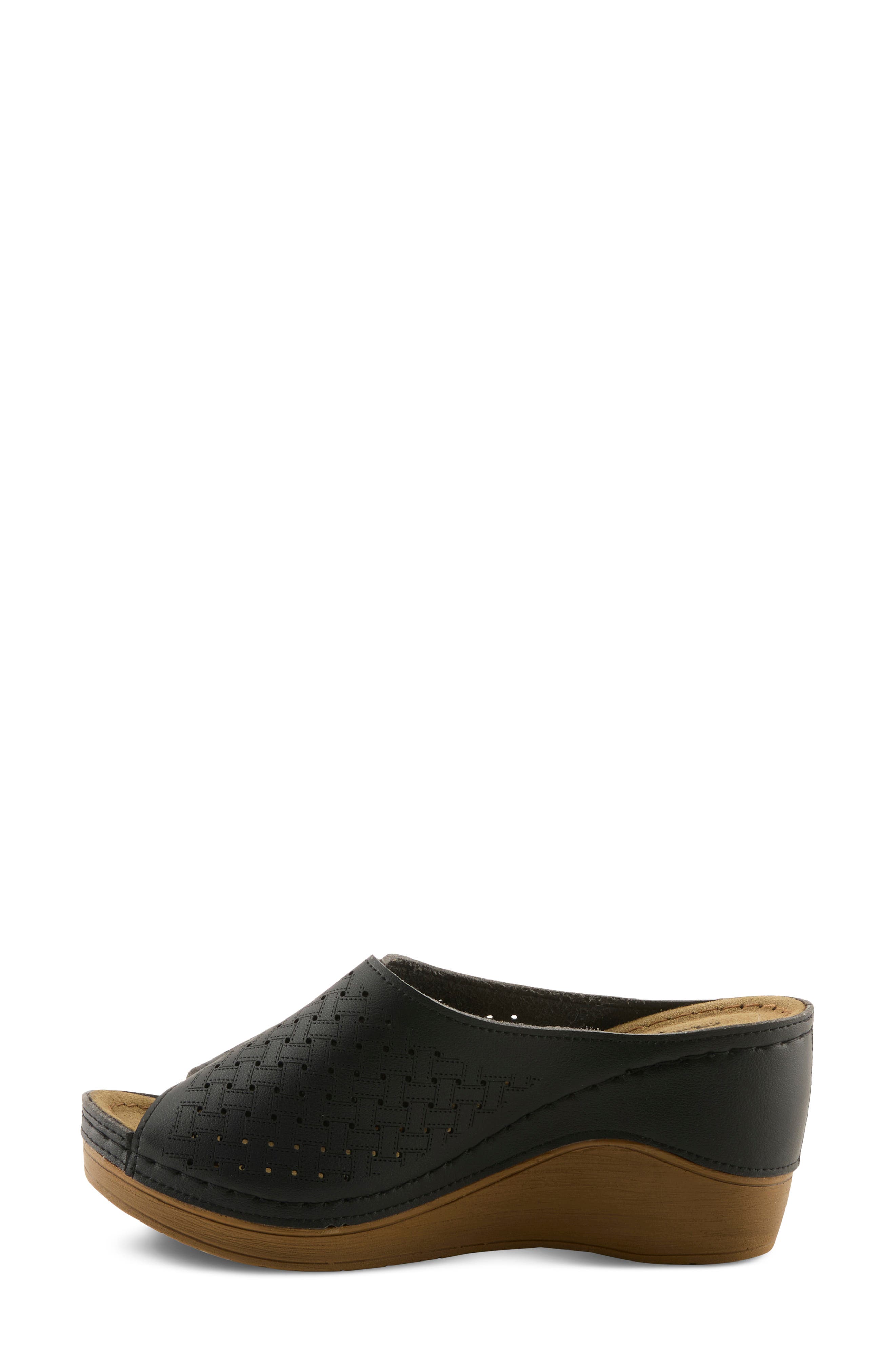 Platform Wedge Sandal, Alternate, color, BLACK