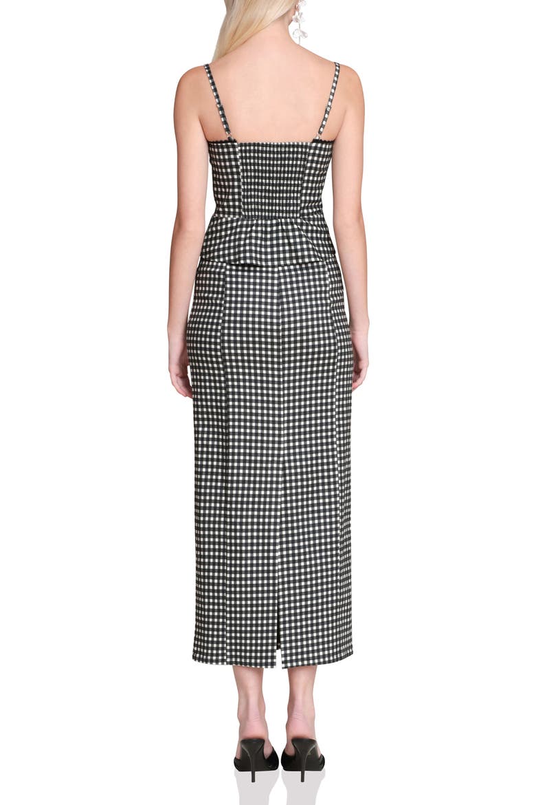 Peplum Camisole, Alternate, color, BLACK/ CREAM GINGHAM