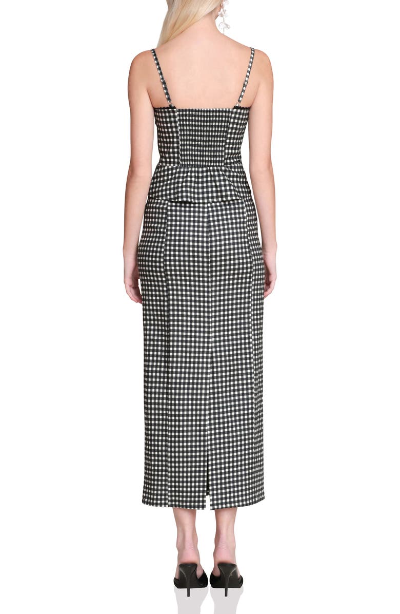 Avec Les Filles Peplum Camisole, Alternate, color, Black/ Cream Gingham