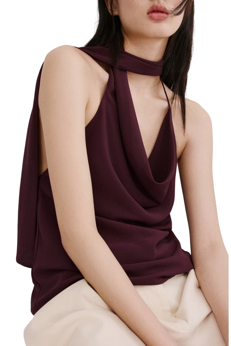 Cowl Neck Sleeveless Top, Main, color, MAROON